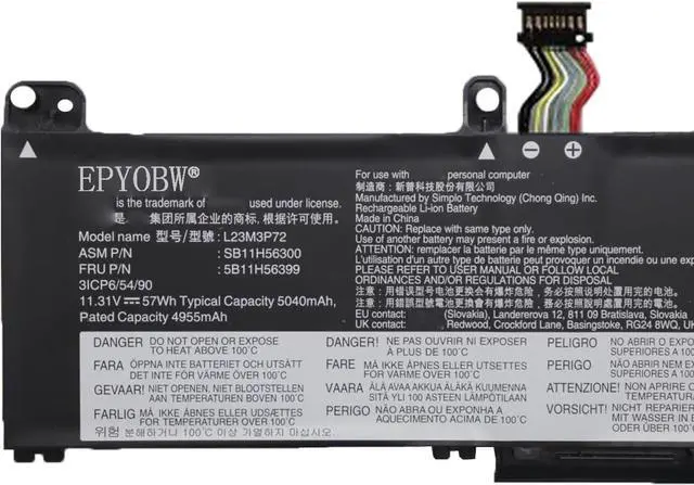 Alt view image 3 of 6 - L23M3P72 Laptop Battery 57Wh 5040mAh 11.31V Compatible with Lenovo ThinkPad P14s Gen 5 / P16s Gen 3 Series L23D3P73 SB11H56301 5B11H56400 L23D3P74 SB11H56303 5B11H56402 SB11H56302 5B11H56401