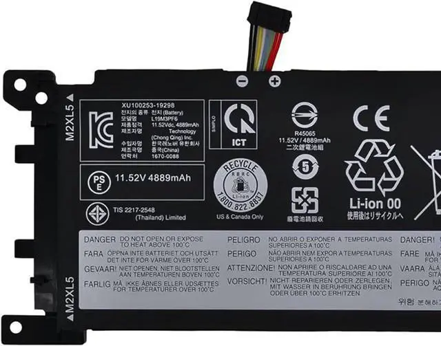Alt view image 2 of 4 - L19M3PF6 Laptop Battery 57Wh 5005mAh 11.52V Compatible with Lenovo Ideapad 5-15IIL05 5-15ARE05 5-15ITL05 5-15ARE05 Series L19C3PF5 SB10W86938 5B10W86947 L19M4PF1 SB10W86946 5B10W86940