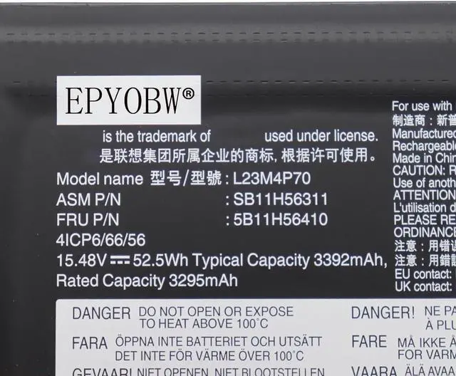 Alt view image 2 of 3 - L23M4P70 Laptop Battery 52.5Wh Compatible with Lenovo ThinkPad T16 Gen 3 Series SB11H56311 5B11H56410 SB11H56310 5B11H56409 L23C4P72 L23M4P71