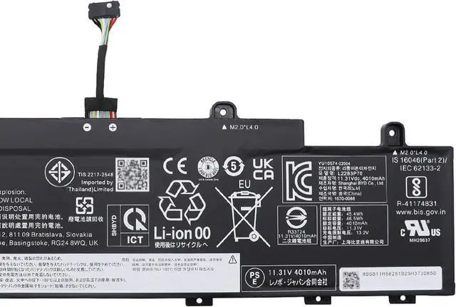 Alt view image 3 of 5 - L22B3P70 Laptop Battery 46.5Wh 3-Cell Compatible with Lenovo ThinkPad L14 Gen 4 / ThinkPad L15 Gen 4 Series L22D3P70 L22M3P70 L22X3P70