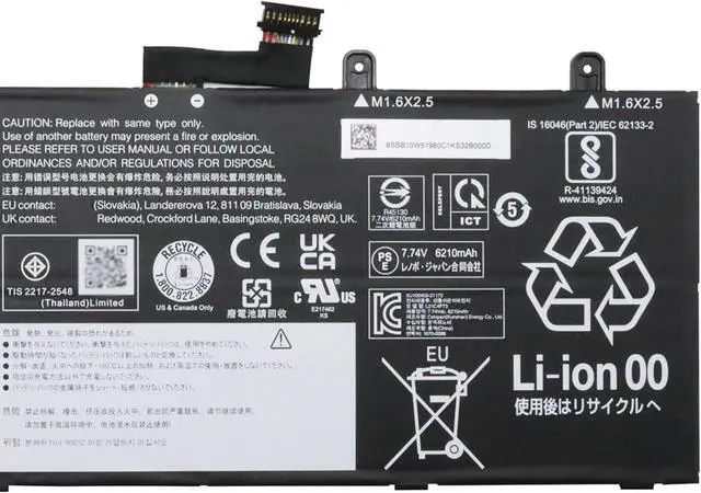 Alt view image 3 of 4 - L21C4P73 Laptop Battery 49.5Wh 6400mAh 4-Cell 7.74V Compatible with Lenovo ThinkPad X13s Series L21M4P76
