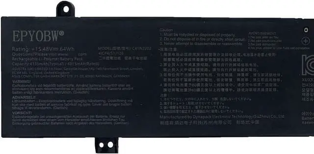 Alt view image 2 of 5 - C41N2202 Laptop Battery 64Wh 4135mAh 8-Cell 15.48V Compatible with ASUS ROG Strix G16 G614JJ G614JV G614JI G614JU G614JZ Series 0B200-04300000 4ICP4/51/126