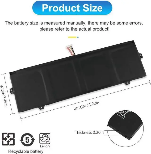Alt view image 4 of 7 - AA-PBMN4VN Laptop Battery Replacement for Samsung Galaxy Book Pro 360 15 15.6" NP950XDB NP950XDB-KB1US NP950XDB-KA1US NP950XDB-KC5US NP950XDB-KC3US NP950QDB NP950QDB-KB1US 15.44V 68WH/4405mAh
