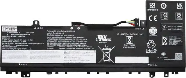 Main image of L22B3PA4 Laptop Battery 56.6Wh 4914mAh 3-Cell 11.52V Compatible with Lenovo IdeaPad Slim 5-14ABR8 5-14IAH8 5-14IRL8 5-16ABR8 5-16IAH8 5-16IRL8 Series L22C3PA4 L22L3PA4 L22M3PA4