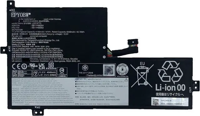 Main image of L22C3P70 Laptop Battery 47Wh 4156mAh 3-Cell 11.31V Compatible with Lenovo 100w Gen 4 82VK 82VL / 300w Yoga Gen 4 82VM 82VN / 500w Yoga Gen 4 82VQ 82VR Series L22D3P71 5B11H56352 5B11H56355