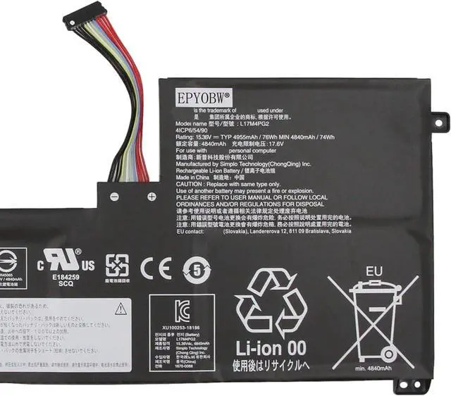 Alt view image 3 of 4 - L17M4PG2 Laptop Battery 76Wh 4-Cell Compatible with Lenovo Legion Y730-17ICH 81HG / Legion Y740-17ICHg 81HH / Legion Y740-17IRH 81UG / Legion Y740-17IRHg 81UJ Series L17C4PG2 L17L4PG2 L18C4PG1