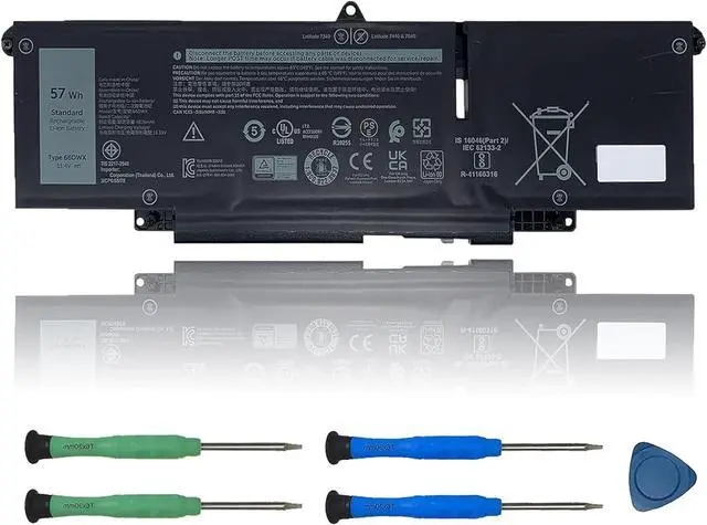 Main image of 66DWX Laptop Battery Compatible with Dell Latitude 7340 7350 7440 7450 7640 7650 Series Notebook 086D0Y 86D0Y 00HYH8 0HYH8 11.4V 57Wh 4878mAh