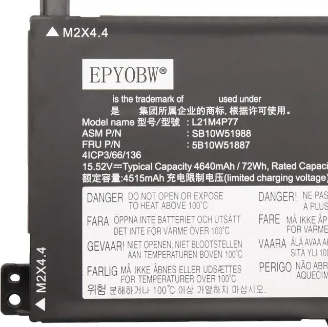 Alt view image 2 of 4 - L21M4P77 Laptop Battery 72Wh 4640mAh 4-Cell 15.52V Compatible with Lenovo ThinkPad Z16 Gen 1 / ThinkPad Z16 Gen 2 Series L21C4P74 L21D4P76
