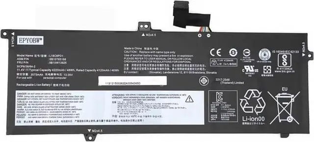 Main image of L18C6PD1 Laptop Battery 48Wh Compatible with Lenovo ThinkPad X390 X395 X13 Series L18D6PD1 L18M6PD2 L18M6PD1 SB10T83168 5B10W13925 SB10K97657 SB10W51942 5B10W51843 SB10T83169 SB10T83167