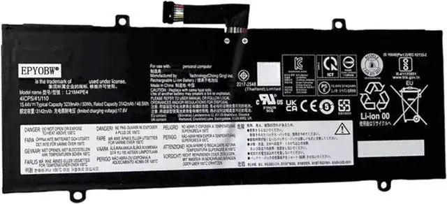 Main image of L21M4PE4 Laptop Battery 50Wh 3239mAh 4-Cell 15.44V Compatible with Lenovo IdeaPad Duet 5-12IAU7 82TQ / 5-12IRU8 83B3 Series Notebook L21C4PE3 SB11F52562 5B11F52561 SB11F52559 5B11F52555