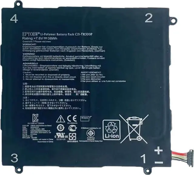 Main image of C21-TX300P Laptop Battery 38Wh 5000mAh 7.6V Compatible with Asus Transformer Book 13.3 Inch TX300 TX300D TX300CA Series C21PKC5