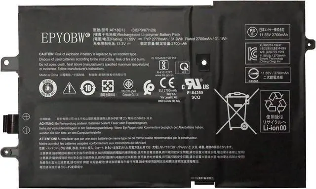 Main image of AP18D7J Laptop Battery 30.61Wh 2650mAh 11.55V Compatible with Acer Swift 7 SF714-52T-78V2 / Swift 7 SF714-52T-72VD / Swift 7 SF714-52T-728S Series