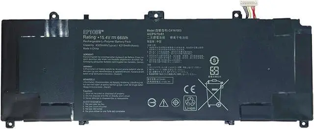 Main image of C41N1903 Laptop Battery 66Wh 4335mAh 4-Cell 15.4V Compatible with Asus ExpertBook B9 B9450 B9450FA B9400CE-KC0166R B9450FA-LB0159R B9450FA-BM0160R B9450FA-BM0161R Series 0B200-03560100