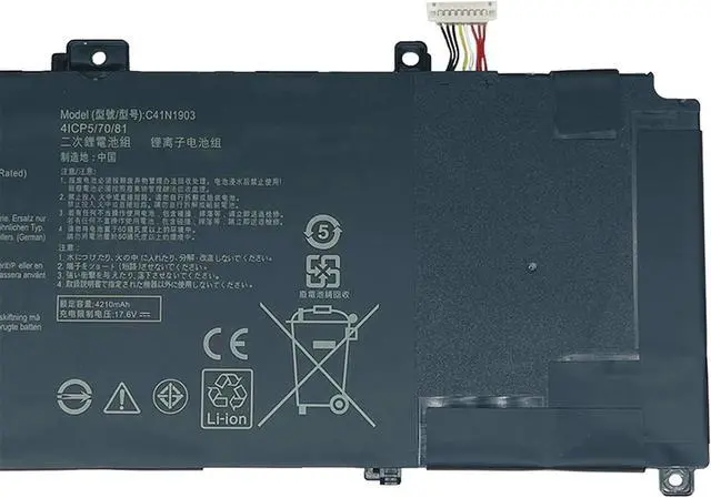 Alt view image 3 of 5 - C41N1903 Laptop Battery 66Wh 4335mAh 4-Cell 15.4V Compatible with Asus ExpertBook B9 B9450 B9450FA B9400CE-KC0166R B9450FA-LB0159R B9450FA-BM0160R B9450FA-BM0161R Series 0B200-03560100