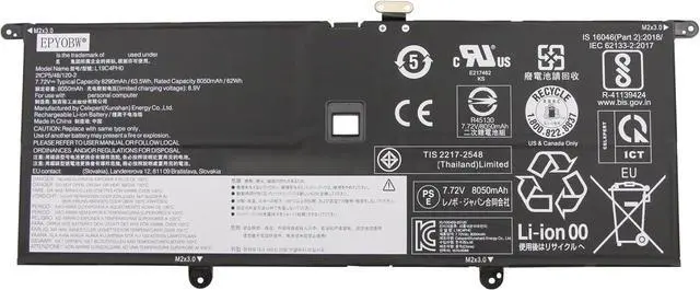 Main image of L19C4PH0 Laptop Battery 63.5Wh 8290mAh 4-Cell 7.72V Compatible with Lenovo Ideapad Yoga Slim 9-14ITL05 82D1 / Ideapad Slim 9-14ITL05 82D2 Series L19M4PH0
