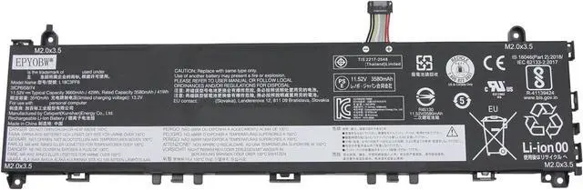 Main image of L18C3PF8 Laptop Battery 42W 3660mAh 11.52V Compatible with Lenovo IdeaPad S340-13IML Series L18M3PFB L18L3PF7