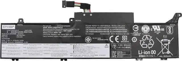 Main image of L18C3P51 Laptop Battery 42Wh 3735mAh 11.25V Compatible with Lenovo ThinkPad E490S Series SB10K97641 02DL002 L18M3P51 SB10K97639 02DL000 L18M3P52 SB10K97640 02DL001 L18L3P51 L18S3P51