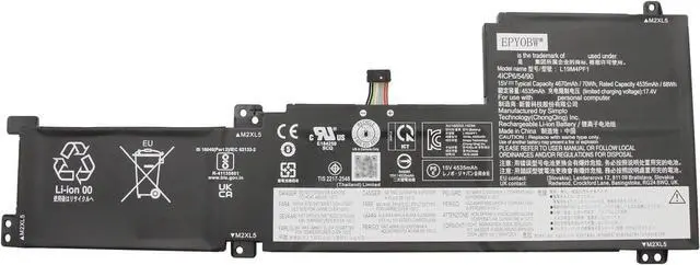 Main image of L19M4PF1 Laptop Battery 70Wh 4-Cell Compatible with Lenovo Ideapad 5-15IIL05 5-15ARE05 5-15ITL05 5-15ALC05 Series L19C4PF1 L19L4PF1