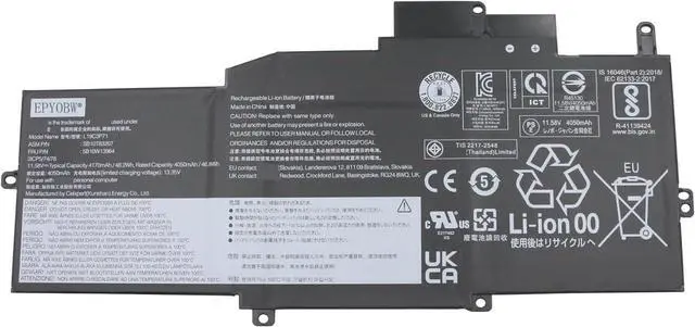 Main image of L19C3P71 Laptop Battery 48.2Wh 4170mAh 3-Cell 11.58V Compatible with Lenovo ThinkPad X1 Nano Gen 1st 20UN 20UQ Series L19M3P73 L19M3P72