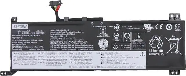 Main image of L19M4PC0 Laptop Battery 60Wh Compatible with Lenovo Legion 5-15IMH05 5-15IMH05H 5-15ARH05 5-15ARH05H / Legion 5P-15IMH05 / Legion 5-15IMH6 Laptop 82NL Series L19C4PC0 L19M4PC1 L19C4PC1