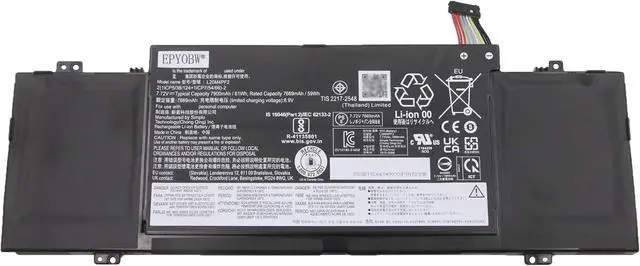 Main image of L20M4PF2 Laptop Battery 61Wh 7900mAh 4-Cell 7.72V Compatible with Lenovo IdeaPad Yoga Slim 7 Carbon-14ACN06 / IdeaPad Slim 7 Carbon-14ACN06 Series L20D4PF2 L20C4PF2