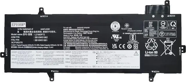 Main image of L21M3P72 Laptop Battery 51.5Wh 4425Ah 3-Cell 11.64V Compatible with Lenovo ThinkPad Z13 Gen 1 / ThinkPad Z13 Gen 2 Series L21C3P72 L21B3P71