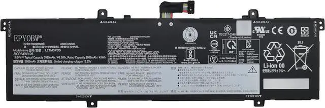 Main image of L21M3PD5 Laptop Battery 46.5Wh 3995mAh 3-Cell 11.64V Compatible with Lenovo ThinkBook 14 G4+ ARA/ThinkBook 14 G4+ IAP Series L21C3PD5 L21L3PD5 L21M4PD6 L21D4PD6 L21L4PD6