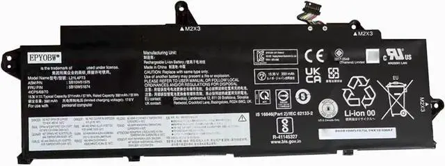 Main image of L21L4P73 Laptop Battery 57Wh 3711mAh 4-Cell 15.36V Compatible with Lenovo ThinkPad T14s Gen 3 / ThinkPad T14s Gen 4 Series L21M4P75 L21B4P71 L21D4P74