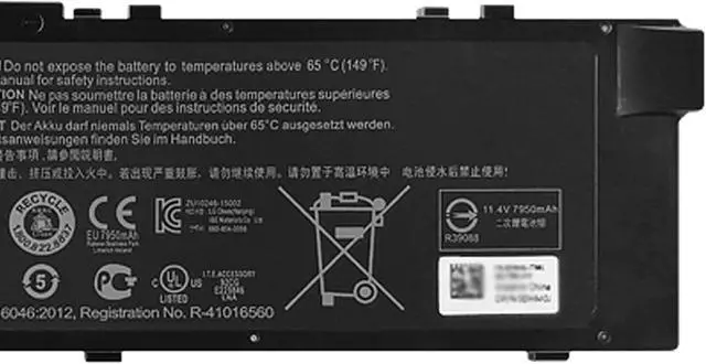 Alt view image 3 of 4 - MFKVP Laptop Battery 91Wh 7950mAh 6-Cell 11.4V Compatible with Dell Precision 7510 7520 7710 7720 M7710 M7510 Series 0FNY7 1G9VM 451-BBSB 451-BBSE 451-BBSF GR5D3 M28DH RDYCT T05W1 TO5W1