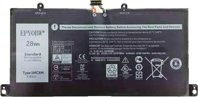 Main image of 1MCXM Laptop Battery 28Wh 3520mAh 2-Cell 7.4V Compatible with Dell Latitude 11 5175 Series G3JJT PKG3N