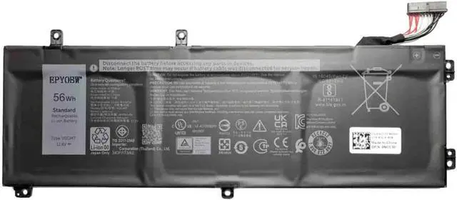 Main image of V0GMT Laptop Battery 56Wh 11.4V Compatible with Dell G7 17 7700 / XPS 15 7590 9550 9560 9570 / Precision 5510 5520 5530 5540 / Inspiron 15 7500 7501 7590 / Vostro 7500 7590 Series 4K1VM XYCW0