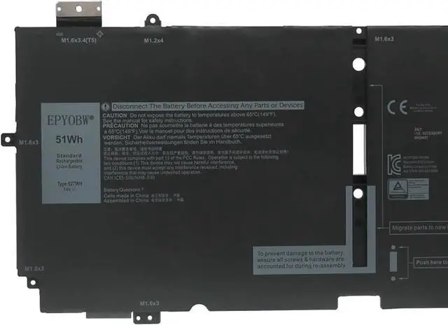 Alt view image 2 of 4 - 52TWH Laptop Battery 51Wh 6375mAh 4-Cell 7.6V Compatible with Dell XPS 13 7390 9310 2-in-1 / Dell P103G P103G001 P103G002 Series X1W0D XX3T7 0XX3T7 00FDRT X1WOD MM6M8 0MM6M8