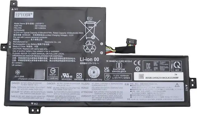 Main image of L22D3P71 Laptop Battery 47Wh Compatible with Lenovo 100w Gen 4 / 500w Yoga Gen 4 / 300w Yoga Gen 4 Series L22M3P71 SB11H56253 5B11H56352 L22C3P71 SB11H56256 5B11H56355 SB11H56254 5B11H56353