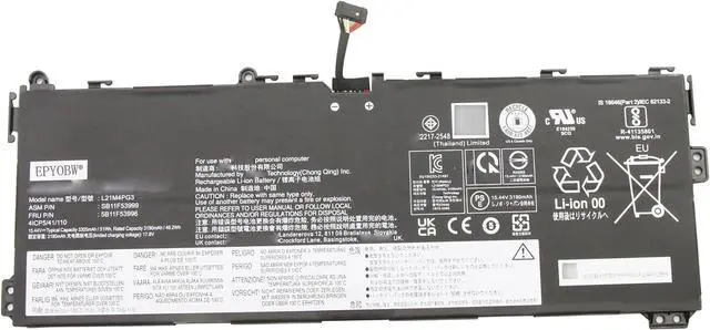 Main image of L21M4PG3 Laptop Battery 51Wh 3305mAh 4-cel 15.44V Compatible with Lenovo 13w Yoga Gen 2 82YR 82YS / 13w Yoga 82S1 82S2 Series 5B11F53996 SB11F53999 L21D4PG3 5B11F54001 SB11F54002
