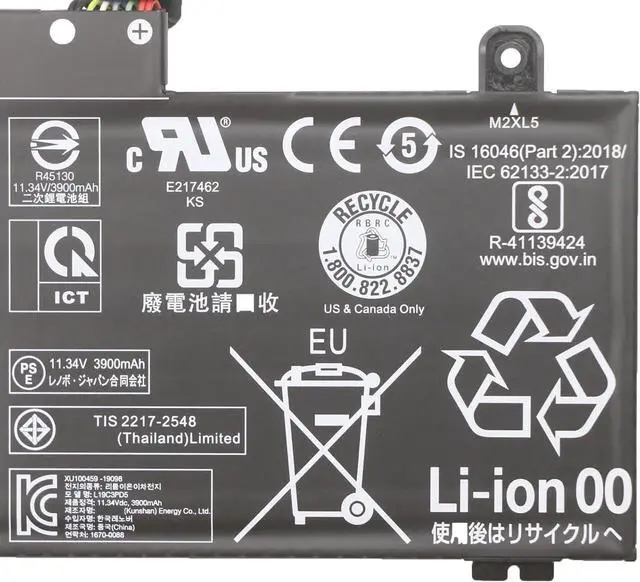 Alt view image 3 of 4 - L19C3PD5 Laptop Battery 45Wh Compatible with Lenovo ThinkPad E14 Gen 2 / E14 Gen 3 / E14 Gen 4 / E15 Gen 2 / E15 Gen 3 / E15 Gen 4 Series L19D3PD5 L19M3PD5 L19L3PD5 L20C3PD4 L20D3PD4