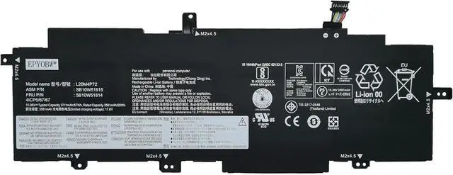 Main image of L20M4P72 Laptop Battery 57Wh 15.36V Compatible with Lenovo ThinkPad T14s Gen 2 20WM 20WN 20XF 20XG Series SB10W51915 5B10W51814 L20L4P72 SB10W51914 5B10W13976 L20C4P72 SB10W51916 5B10W51816