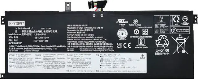 Main image of L21M4PG1 L21L4PG1 Laptop Battery 46Wh 4-Cell Compatible with Lenovo ThinkPad L13 Gen 3 / ThinkPad L13 Gen 4 / ThinkPad L13 Yoga Gen 3 / ThinkPad L13 Yoga Gen 4 Series L21C4PG1 L21D4PG1