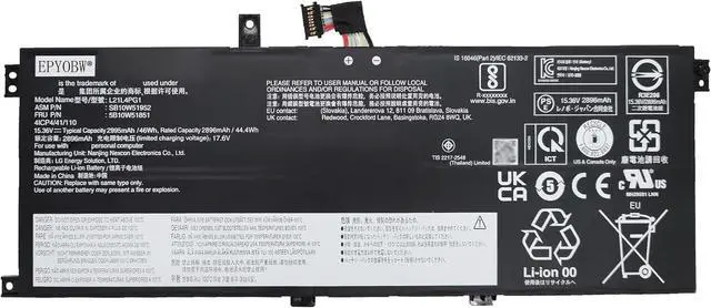 Main image of L21L4PG1 Laptop Battery 46Wh 4-Cell Compatible with Lenovo ThinkPad L13 Gen 3 / ThinkPad L13 Gen 4 / ThinkPad L13 Yoga Gen 3 / ThinkPad L13 Yoga Gen 4 Series L21C4PG1 L21M4PG1 L21D4PG1