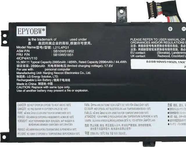 Alt view image 3 of 6 - L21L4PG1 Laptop Battery 46Wh 4-Cell Compatible with Lenovo ThinkPad L13 Gen 3 / ThinkPad L13 Gen 4 / ThinkPad L13 Yoga Gen 3 / ThinkPad L13 Yoga Gen 4 Series L21C4PG1 L21M4PG1 L21D4PG1
