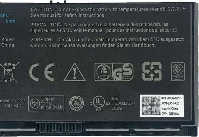 Alt view image 3 of 5 - FV993 Laptop Battery 97Wh 8550mAh 9-Cell 11.1V Compatible with Dell Precision M4600 M4700 M4800 M6600 M6700 M6800 Series N71FM R7PND 1C75X 3DJH7 5V19F 72KRT 7FF1K 823F9 97KRM 9GP08 0TN1K5