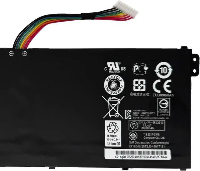 Alt view image 3 of 5 - AC14B18J Laptop Battery 36Wh Compatible with Acer Chromebook CB3-111 CB5-311 C910 / Aspire V3-111 E3-111 / Spin 5 / Swift 3 / TravelMate X359 / Gateway NE512 Series AC14B8K AC14B13J AC14B3K