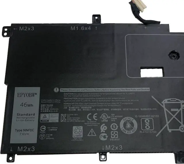 Alt view image 2 of 4 - NNF1C Laptop Battery 46Wh Compatible with Dell XPS 9365 9365-D1605TS 9365-D1805TS 9365-D2805TS 9365-D3605TS 9365-D3805TS / XPS 9365 2-in-1 Series 0NNF1C HMPFH 0HMPFH NP0V3 P71G P71G001