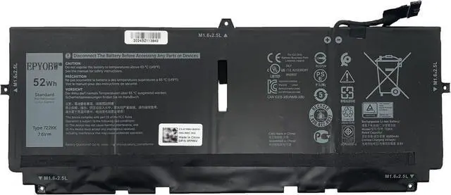Main image of 722KK Laptop Battery 52Wh Compatible with Dell XPS 9300 (2020) 13.4" / XPS 9300 i5 FHD/XPS 9300 i7-1065G7 / XPS 9310 (2020) 13.4" / XPS 9380 (2020) 13.4" Series 2XXFW 02XXFW FP86V WN0N0