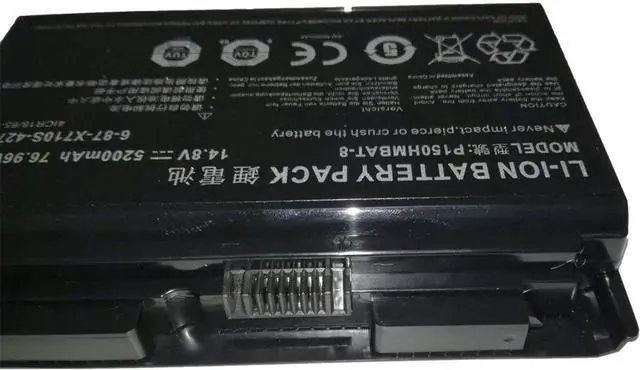 Alt view image 2 of 5 - P150HMBAT-8 X710S Laptop Battery Replacement for CLevo 6-87-X710S-4271 6-87-X710S-4272 6-87-X710S-4J7 6-87-X710S-4J72 Sager NP8170 NP8150 NP8130 P170HM P170 P170SM-A(14.8V 76.96Wh 5200mAh)