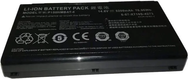 Alt view image 3 of 5 - P150HMBAT-8 X710S Laptop Battery Replacement for CLevo 6-87-X710S-4271 6-87-X710S-4272 6-87-X710S-4J7 6-87-X710S-4J72 Sager NP8170 NP8150 NP8130 P170HM P170 P170SM-A(14.8V 76.96Wh 5200mAh)