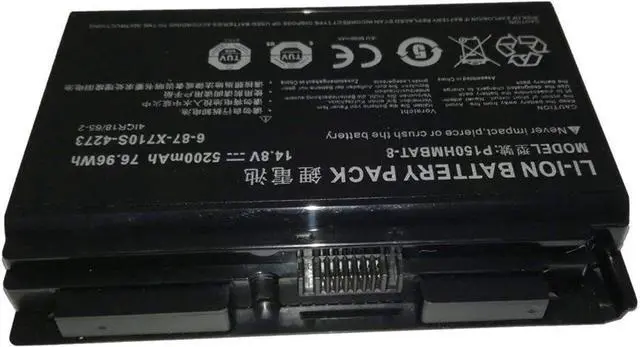 Alt view image 4 of 5 - P150HMBAT-8 X710S Laptop Battery Replacement for CLevo 6-87-X710S-4271 6-87-X710S-4272 6-87-X710S-4J7 6-87-X710S-4J72 Sager NP8170 NP8150 NP8130 P170HM P170 P170SM-A(14.8V 76.96Wh 5200mAh)