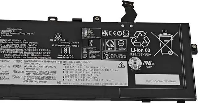 Alt view image 3 of 4 - L23M3P74 Battery 58Wh 4998mAh Replacement for Lenovo ThinkPad T14s Gen 6 21N1 21N2 Series SB11H56304 5B11H56403 L23D3P75 SB11H56305 5B11H56404 11.61V 3-Cell