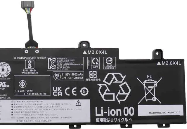 Alt view image 3 of 4 - L21C3PG2 Battery 57Wh Replacement for Lenovo ThinkPad L14 Gen3 Gen4 / L15 Gen3 Gen4 / C14 Gen1 Chromebook Series SB11H56244 SB11F21947 L21D3PG2 L21M3PG2 11.52V 3-Cell