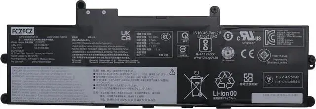 Main image of L22B3P73 Battery 57Wh 4875mAh Replacement for Lenovo ThinkPad X1 2 in 1 Gen 9 / X1 Carbon 12th Gen Series SB11H56287 L22D3P77 SB11H56286 L22C3P76 SB11H56285 L22M3P77 SB11H56284 11.7V 3-Cell