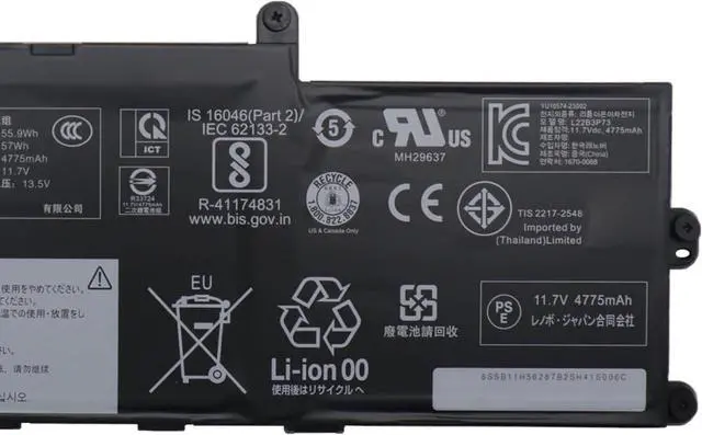 Alt view image 3 of 4 - L22B3P73 Battery 57Wh 4875mAh Replacement for Lenovo ThinkPad X1 2 in 1 Gen 9 / X1 Carbon 12th Gen Series SB11H56287 L22D3P77 SB11H56286 L22C3P76 SB11H56285 L22M3P77 SB11H56284 11.7V 3-Cell